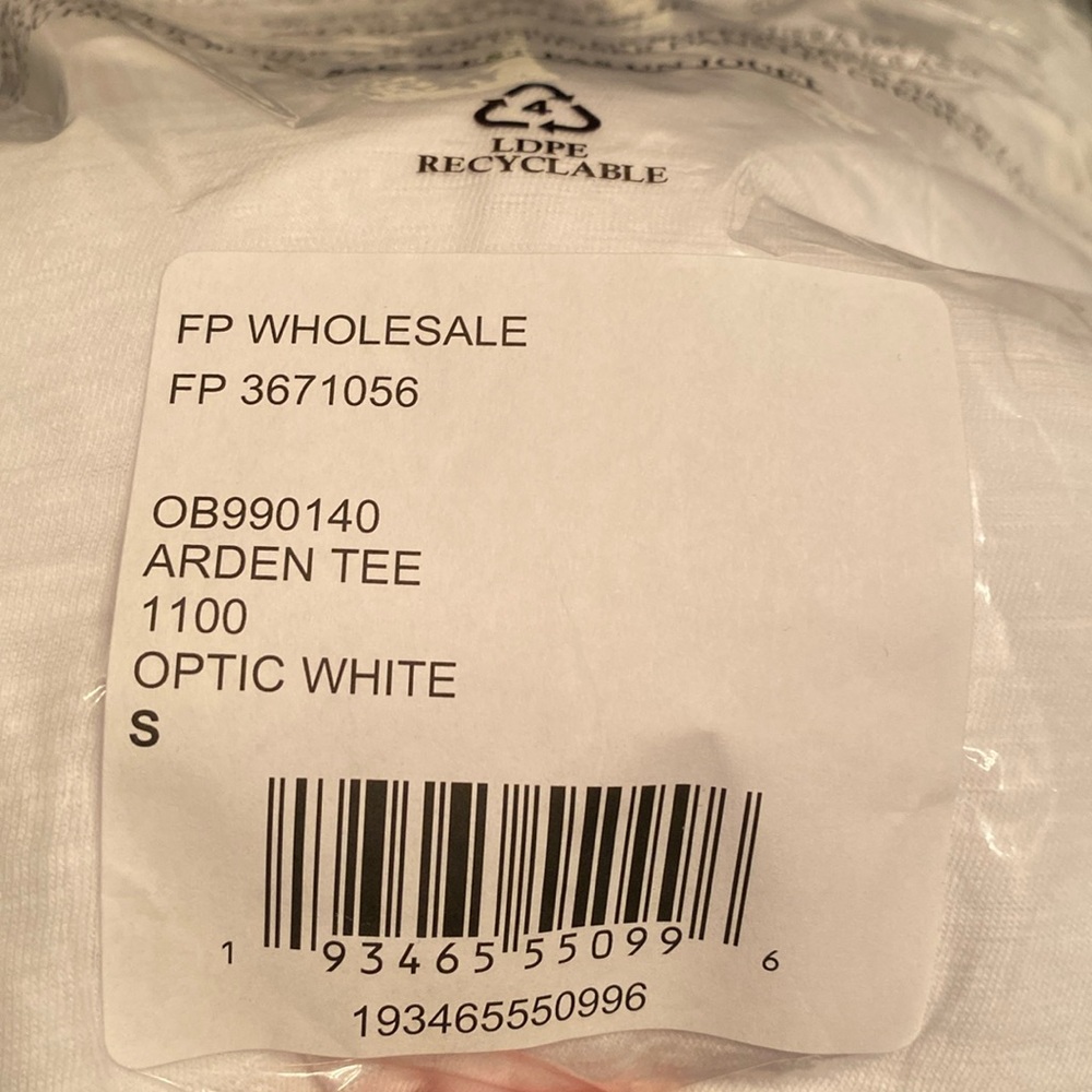 NWT Free People We The Free Arden Tee in Optic White Size Small - Picture 5 of 6